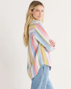 Pendleton WOMEN'S COASTAL LINEN SHIRT MULTI STRIPE Sale