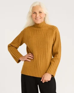 Pendleton WOMEN'S OVERSIZED MOCKNECK PULLOVER BROWN SUGAR Fashion