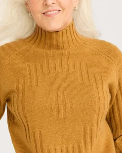 Pendleton WOMEN'S OVERSIZED MOCKNECK PULLOVER BROWN SUGAR Fashion