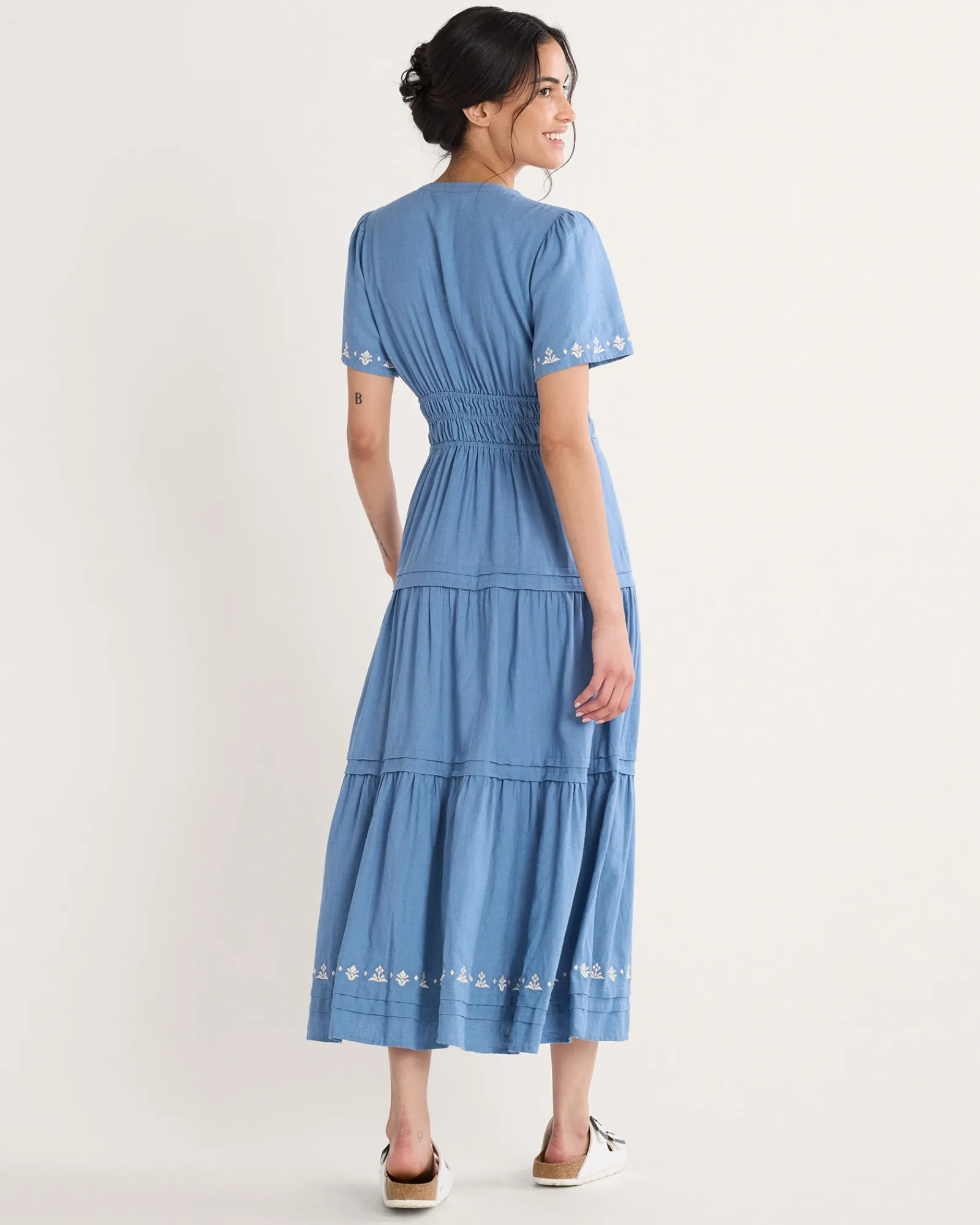 Pendleton WOMEN'S PENELOPE LINEN DRESS DUSTY BLUE Clearance