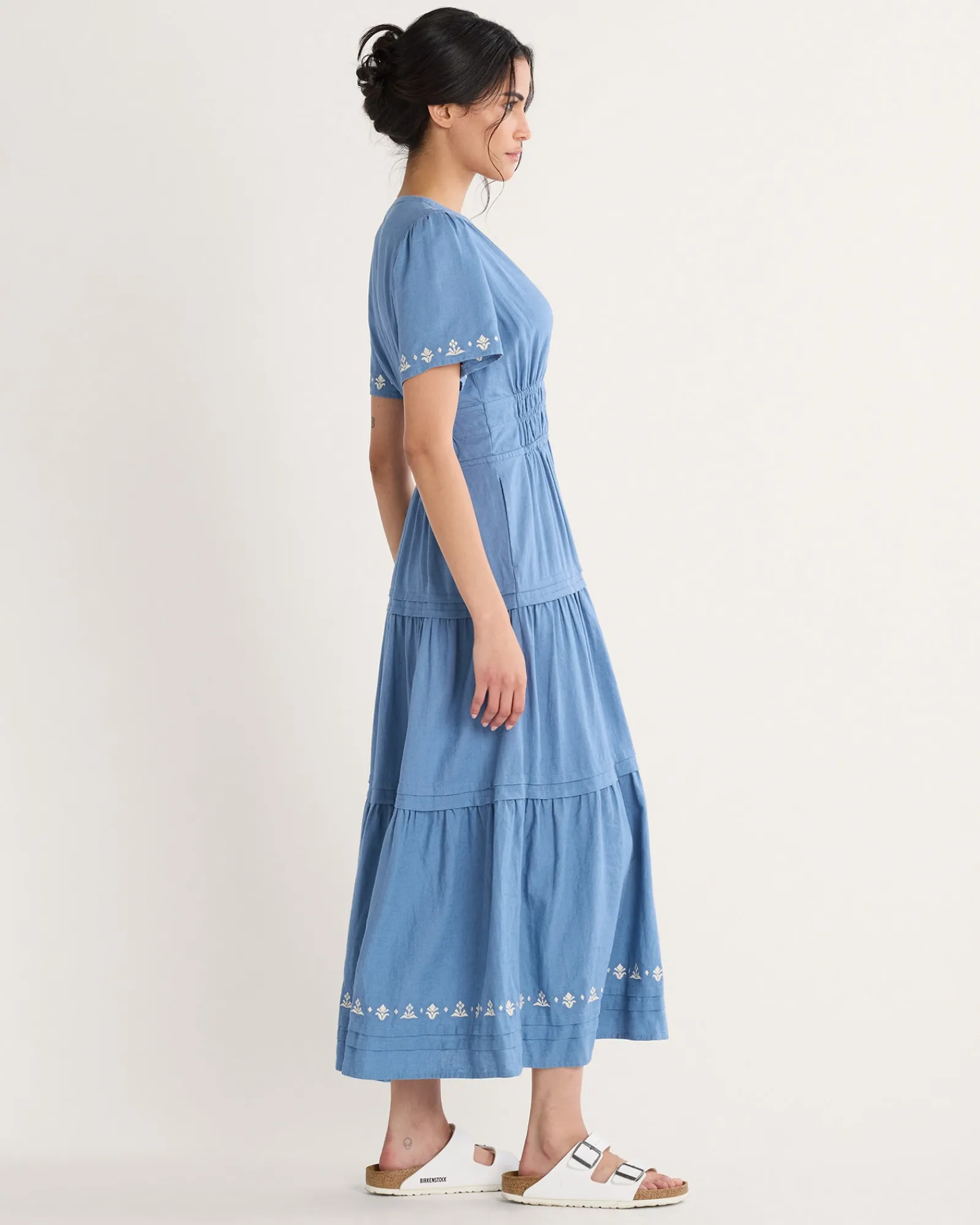 Pendleton WOMEN'S PENELOPE LINEN DRESS DUSTY BLUE Clearance