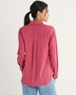 Pendleton WOMEN'S COASTAL LINEN SHIRT PINK CHECK Fashion