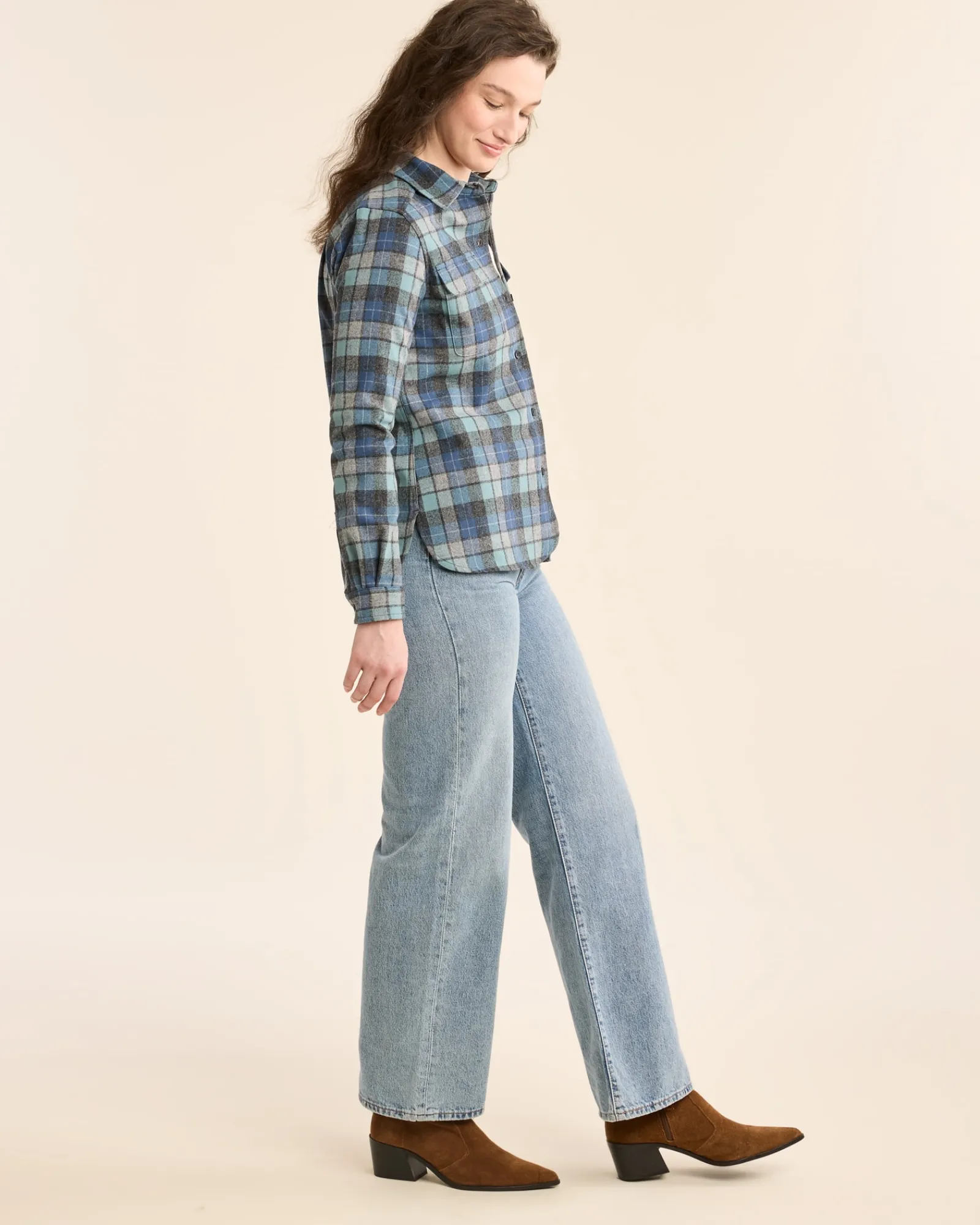 Pendleton WOMEN'S PLAID BOARD SHIRT BLUE ORIGINAL SURF PLAID Outlet