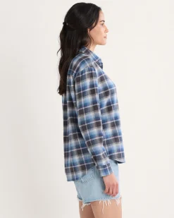 Pendleton WOMEN'S PLAID BOYFRIEND DOUBLEBRUSHED FLANNEL SHIRT BLUE MULTI PLAID Best