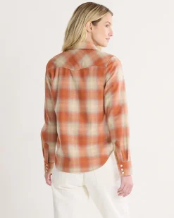 Pendleton WOMEN'S PLAID GAMBLER SHIRT ORANGE MULTI OMBRE Outlet