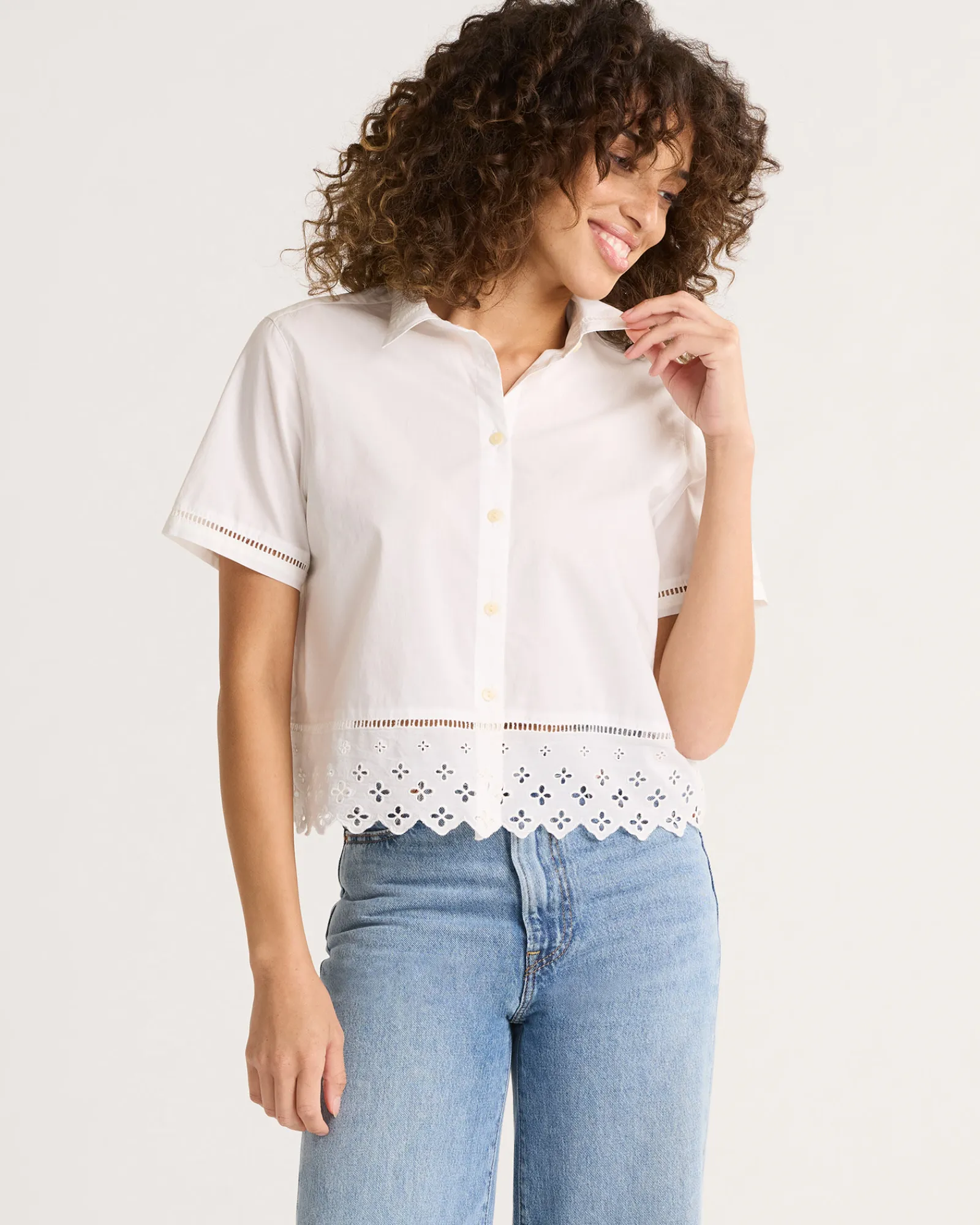 Pendleton WOMEN'S POPLIN EYELET SHIRT WHITE Online