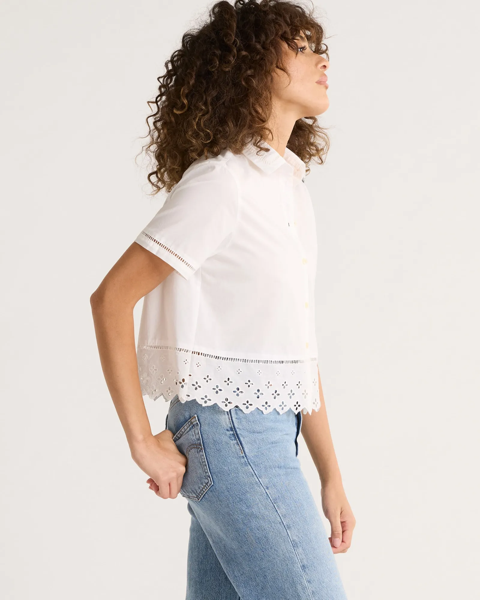 Pendleton WOMEN'S POPLIN EYELET SHIRT WHITE Online