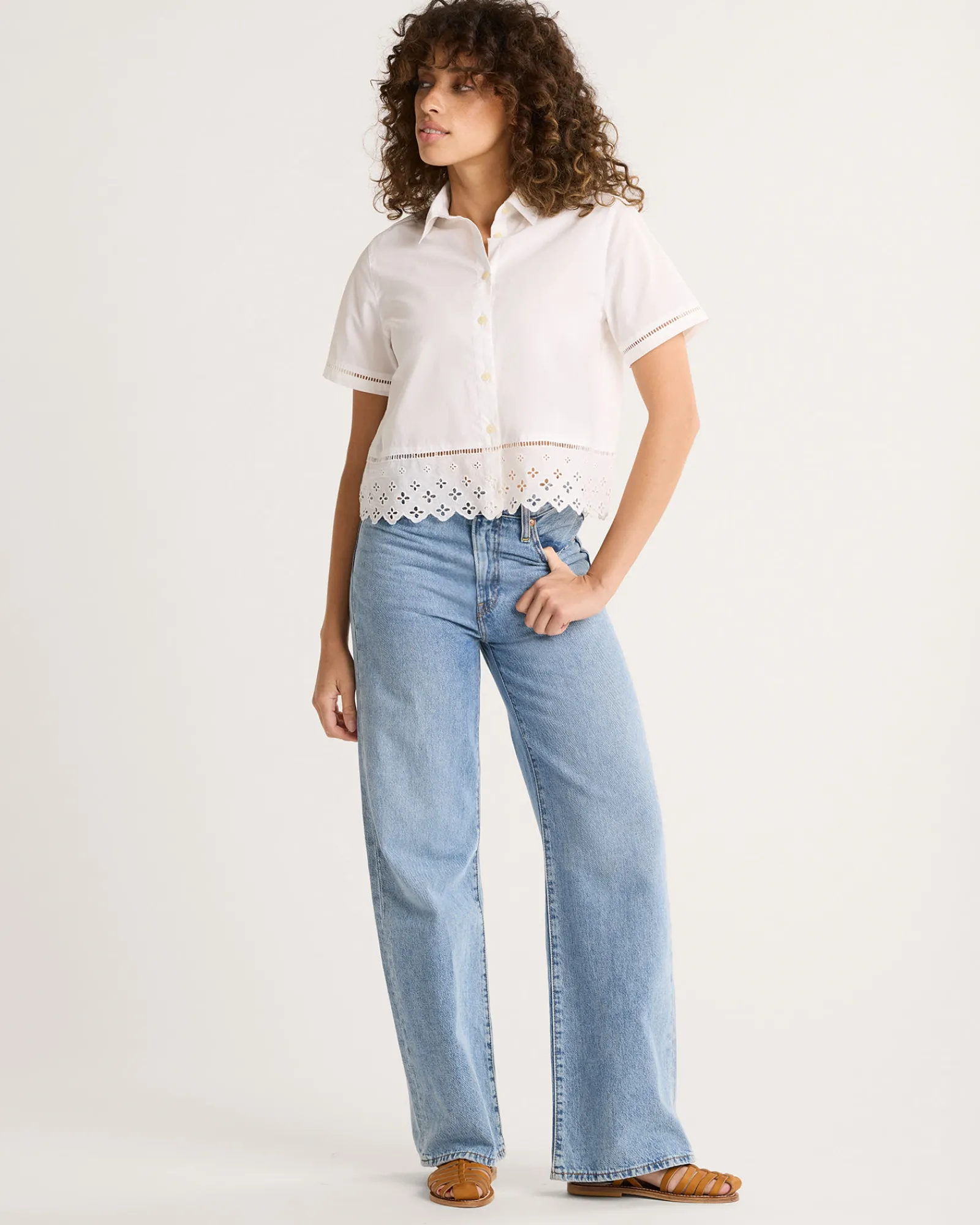 Pendleton WOMEN'S POPLIN EYELET SHIRT WHITE Online