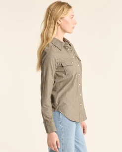 Pendleton WOMEN'S PRINTED CORDUROY GAMBLER SHIRT SAGE GREEN Best