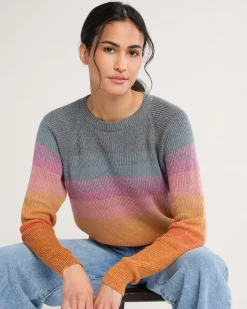 Pendleton WOMEN'S RAGLAN COTTON SWEATER ORANGE SUNSET New