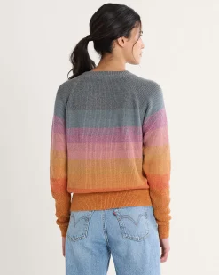 Pendleton WOMEN'S RAGLAN COTTON SWEATER ORANGE SUNSET New