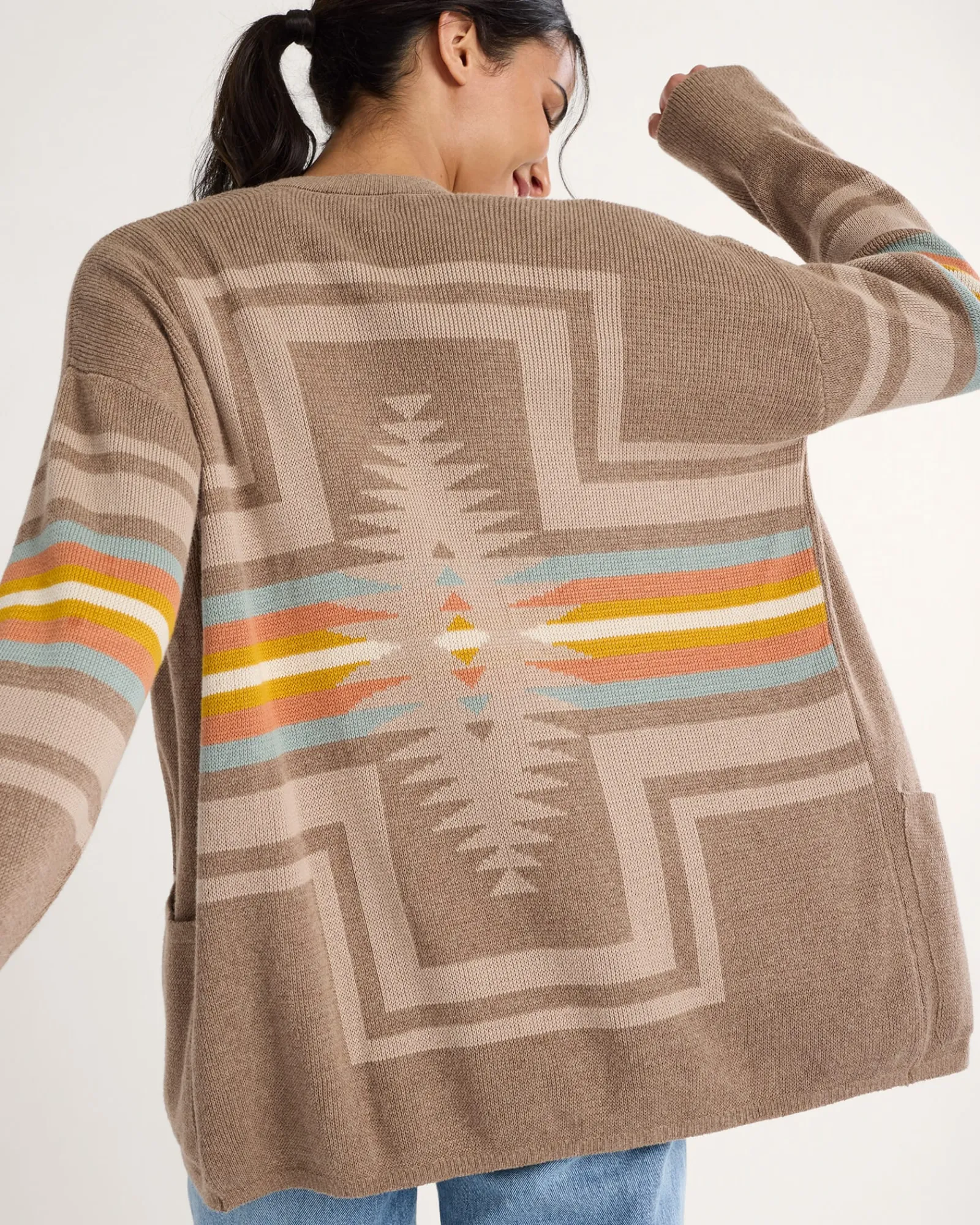 Pendleton WOMEN'S SIERRA SPRINGS COTTON CARDIGAN DARK TAUPE HEATHER Online