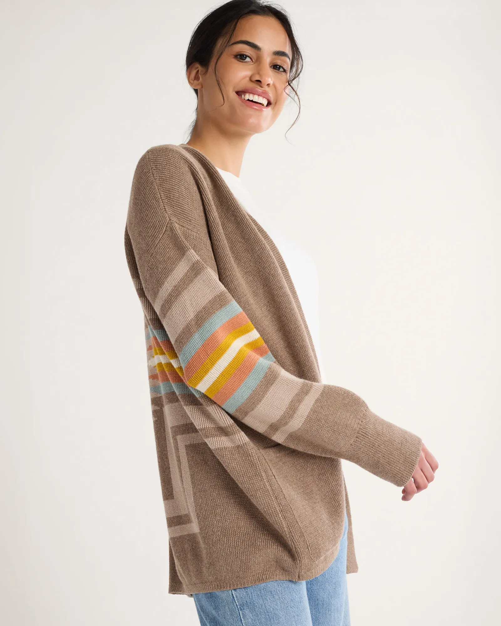 Pendleton WOMEN'S SIERRA SPRINGS COTTON CARDIGAN DARK TAUPE HEATHER Online