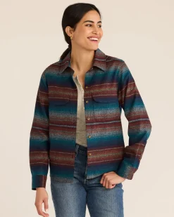 Pendleton WOMEN'S STRIPED BOARD SHIRT BLUE MULTI Outlet