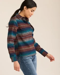 Pendleton WOMEN'S STRIPED BOARD SHIRT BLUE MULTI Outlet