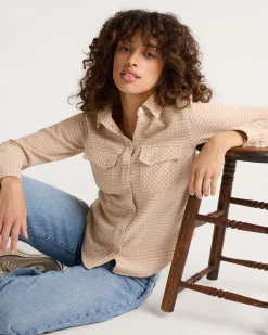 Pendleton WOMEN'S TEXTURED WOOL GAMBLER SHIRT ROSE TEXTURED CHECK Outlet
