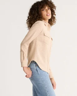 Pendleton WOMEN'S TEXTURED WOOL GAMBLER SHIRT ROSE TEXTURED CHECK Outlet