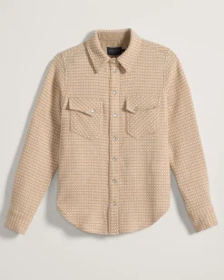 Pendleton WOMEN'S TEXTURED WOOL GAMBLER SHIRT ROSE TEXTURED CHECK Outlet