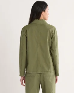 Pendleton WOMEN'S UTILITY COTTON/LINEN CHORE JACKET KHAKI GREEN Outlet