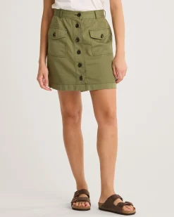 Pendleton WOMEN'S UTILITY COTTON/LINEN SKIRT KHAKI GREEN Clearance