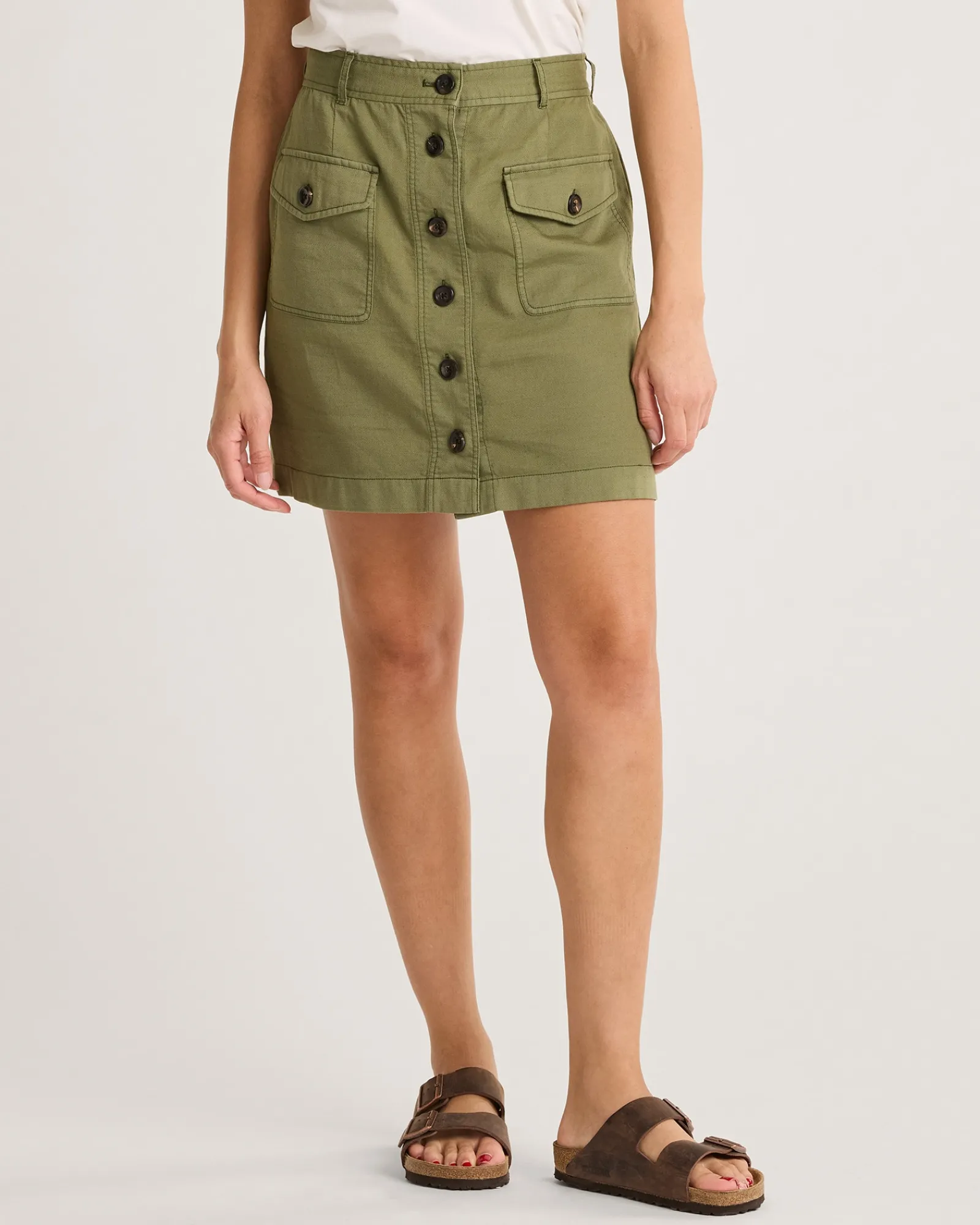 Pendleton WOMEN'S UTILITY COTTON/LINEN SKIRT KHAKI GREEN Clearance