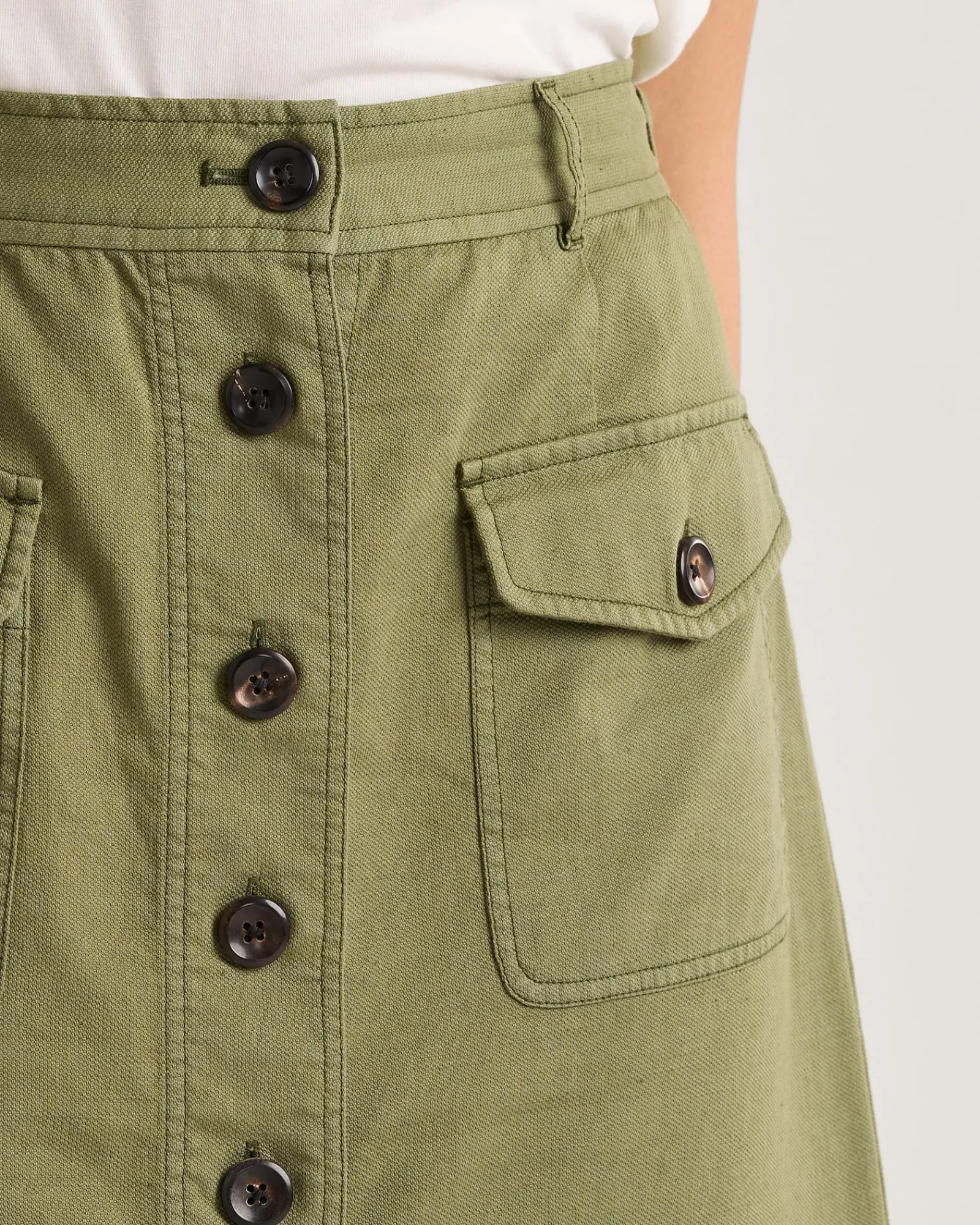 Pendleton WOMEN'S UTILITY COTTON/LINEN SKIRT KHAKI GREEN Clearance