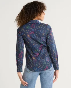 Pendleton WOMEN'S WESTERN PRINT GAMBLER SHIRT NAVY BRIGHTS Best