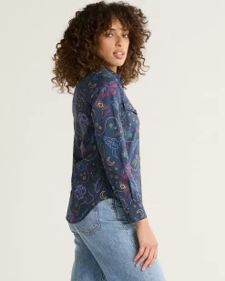 Pendleton WOMEN'S WESTERN PRINT GAMBLER SHIRT NAVY BRIGHTS Best