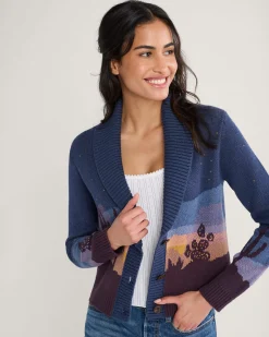 Pendleton WOMEN'S WESTERN SCENIC COTTON CARDIGAN NAVY STARRY NIGHT Outlet