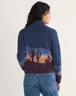 Pendleton WOMEN'S WESTERN SCENIC COTTON CARDIGAN NAVY STARRY NIGHT Outlet