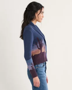 Pendleton WOMEN'S WESTERN SCENIC COTTON CARDIGAN NAVY STARRY NIGHT Outlet