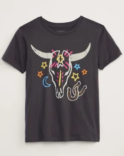 Pendleton WOMEN'S WESTERN SKULL GRAPHIC TEE VINTAGE BLACK Hot