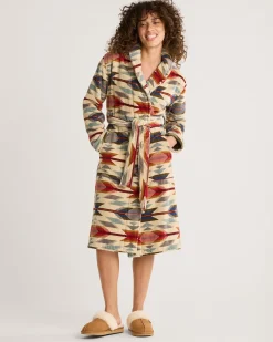 Pendleton WOMEN'S WYETH TRAIL COTTON TERRY VELOUR BATHROBE OATMEAL Best